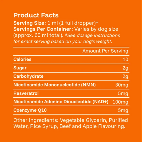 Longevity Drops — NAD+ & NMN Healthy Aging & Cellular Vitality for Dogs